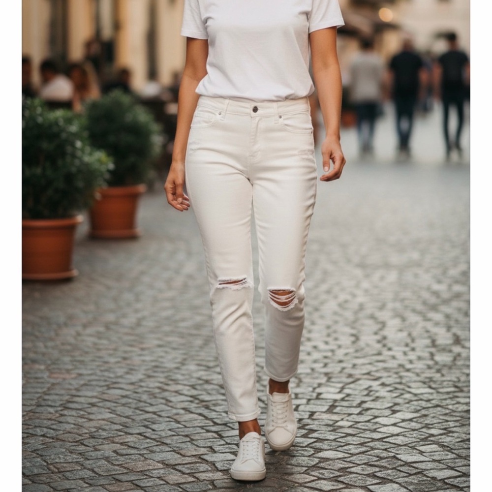 NWT Joe's Jeans White Distressed Skinny Jeans